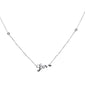 .07ct G SI 14K White Gold Diamond " Love" Pendant Necklace 16+2" Ext Long