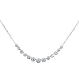 .54ct G SI 14K White Gold Diamond Elegant Ladies Pendant Necklace 16+2" Ext Long