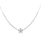 <span style="color:purple">SPECIAL!</span> .51ct G SI 14K White Gold Round & Baguette Diamond Pendant Necklace 16+2" Ext Long