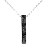 <span style="color:purple">¡ESPECIAL!</span> .20ct G SI Oro Blanco de 14K Colgante de Gota de Diamante Negro 18" de Largo