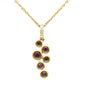 <span style="color:purple">SPECIAL!</span>.33ct G SI 14K Yellow Gold Diamond & Ruby Gemstones Pendant Necklace 18" Long
