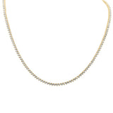 <span style="color:purple">SPECIAL!</span> 4.99ct G SI  3 Prong 14K Yellow Gold Diamond Elegant Tennis Necklace 16" Long