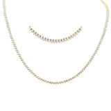 <span style="color:purple">SPECIAL!</span> 4.99ct G SI  3 Prong 14K Yellow Gold Diamond Elegant Tennis Necklace 16" Long