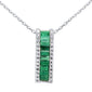 <span style="color:purple">SPECIAL!</span> .85ct G SI 14K Yellow Gold Diamond & Emerald Gemstones Pendant Necklace 18" Long