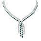 <span style="color:purple">SPECIAL!</span> 10.38ct G SI 14K White Gold Diamond & Natural Emerald Gemstones Pendant Necklace 16" Long