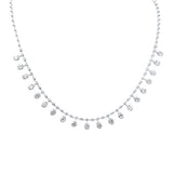 <span style="color:purple">¡ESPECIAL!</span> Collar con Colgante Elegante de Gota de Diamantes de Oro Blanco de 14K, 5.78ct G SI, 16" de Largo