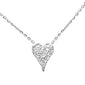 .17ct G SI 14K White Gold Heart Shape Diamond Pendant Necklace 18" Long