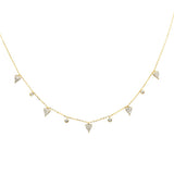 .34ct G SI 14K Yellow Gold Heart Shape Diamond Pendant Necklace 18" Long