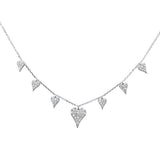 .53ct G SI 14K White Gold Heart Shape Diamond Pendant Necklace 18" Long