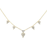 .38ct G SI 14K Yellow Gold Heart Shape Diamond Pendant Necklace 18" Long