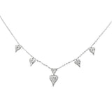 .39ct G SI 14K White Gold Heart Shape Diamond Pendant Necklace 18" Long