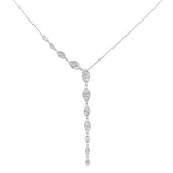 .68ct G SI 14K White Gold Diamond Drop Pendant Necklace 18" Long