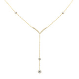 .35ct G SI 14K Yellow Gold Diamond Drop Pendant Necklace 18" Long