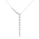 .75ct G SI 14K White Gold Diamond Drop Pendant Necklace 18" Long