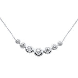 .14ct G SI 14K White Gold Diamond Graduated Pendant Necklace 18" Long