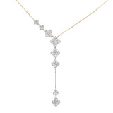 .77ct G SI 14K Yellow Gold Diamond Drop Pendant Necklace 18" Long