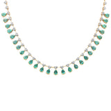 10.34ct G SI 14K Yellow Gold Diamond & Natural Emerald Gemstones Pendant Necklace 16+2" Ext