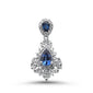 <span style="color:purple">SPECIAL!</span>3.27ct G SI 14K White Gold Diamond & Blue Sapphire Gemstones Pendant