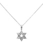 <span style="color:purple">SPECIAL!</span> .26ct G SI 14K White Gold Diamond Star of David Pendant Necklace 18" Long Chain
