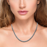 1.44ct G SI 14K White Gold Diamond Miracle Illusion Bezel Set Graduated Pendant Necklace 18" Long
