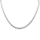 1.44ct G SI 14K White Gold Diamond Miracle Illusion Bezel Set Graduated Pendant Necklace 18" Long