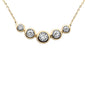 .13ct G SI 14K Yellow Gold Diamond 5 Stones Pendant Necklace 16+2" Ext