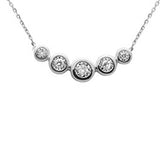 <span style="color:purple">¡ESPECIAL!</span>.14ct G SI 14K Oro Blanco Diamante 5 Piedras Colgante Collar 16+2" Ext