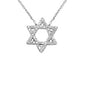 .15ct G SI 14K White Gold Diamond Star of David Pendant Necklace 16+2" Ext