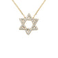 .15ct G SI 14K Yellow Gold Diamond Star of David Pendant Necklace 16+2" Ext