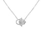 .12ct G SI 14K White Gold Diamond Hamsa Pendant Necklace 16+2" Ext