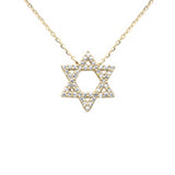 <span style="color:purple">SPECIAL!</span> .23ct G SI 14K Yellow Gold Diamond Star of David Pendant Necklace 16+2" Ext