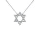 .22ct G SI 14K White Gold Diamond Star of David Pendant Necklace 16+2" Ext