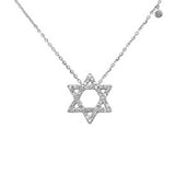 .15ct G SI 14K White Gold Diamond Star of David Pendant Necklace 16+2" Ext