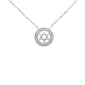 .09ct G SI 14K White Gold Diamond Star of David Pendant Necklace 16+2" Ext