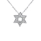 .08ct G SI 14K White Gold Diamond Star of David Pendant Necklace 16+2" Ext