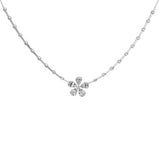 .32ct G SI 14K White Gold Diamond Flower Pendant Necklace 18" Long