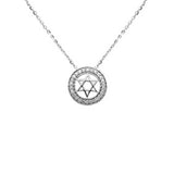 .10ct G SI 14K White Gold Diamond Star of David Pendant Necklace 16+2" Ext