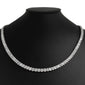 <span style="color:purple">SPECIAL!</span>6.29ct G SI 14K White Gold Round & Baguette Diamond Tennis Necklace 22" Long