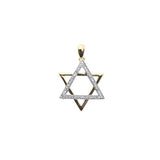 <span style="color:purple">¡ESPECIAL!</span> Colgante Estrella de David de oro amarillo de 14K con diamante de .15ct G SI, sin cadena