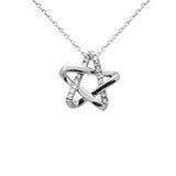 .14ct G SI 14K White Gold Diamond Star of David Pendant 18" long Chain