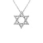 .17ct G SI 14K White Gold Diamond Star of David Pendant 18" long Chain