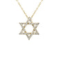 .17ct G SI 14K Yellow Gold Diamond Star of David Pendant 18" long Chain