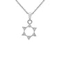 .11ct G SI 14K White Gold Diamond Star of David Pendant 18" long Chain