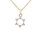 .11ct G SI 14K Yellow Gold Diamond Star of David Pendant 18" long Chain