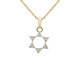 Colgante Estrella de David con diamante de .11ct G SI en oro amarillo de 14K con cadena de 18" de largo