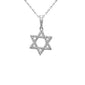 .28ct G SI 14K White Gold Diamond Star of David Pendant 18" long Chain