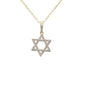 .28ct G SI 14K Yellow Gold Diamond Star of David Pendant 18" long Chain