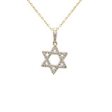 <span style="color:purple">SPECIAL!</span> .28ct G SI 14K Yellow Gold Diamond Star of David Pendant 18" long Chain