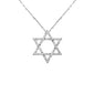 .23ct G SI 14K White Gold Diamond Star of David Pendant 18" long Chain