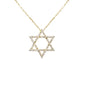 .23ct G SI 14K Yellow Gold Diamond Star of David Pendant 18" long Chain